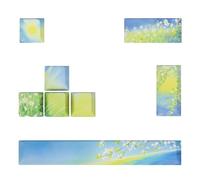 HDOYTXXM 8Key PBTS Cinq colorants latéraux Capuchon de e sous-lit Profil original 6.25 Space ESC Caps de orientation d'entrée pour claviers mécaniques Caps de e clavier mécanique