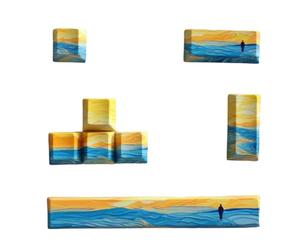 HDOYTXXM 8Key PBTS Cinq colorants latéraux Capuchon de e sous-lit Profil original 6.25 Space ESC Caps de orientation d'entrée pour claviers mécaniques Caps de e clavier mécanique