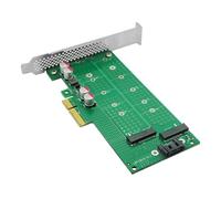 HDOYTXXM Adaptateur de carte d'extension PCIe vers double pour bureau Transfert haute vitesse pour un stockage amélioré
