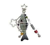 HDOYTXXM Articulations flexibles en forme de poisson réalistes pour les amateurs de pêche Accessoire de poche articulé Charme pour pêcheur plein air Gear Porte-clés, Couleur 1, taille unique