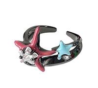 HDOYTXXM Bagues colorées à cinq points étoiles doigts anneaux mode hip hop punk anneaux ouverts bijoux bijoux bijoux bagues pour femmes filles bagues colorées à cinq points étoiles