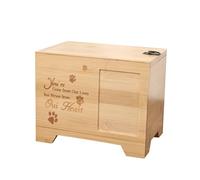 HDOYTXXM Boîte à souvenirs pour animaux de compagnie, urne avec zone d'affichage photo, mots commémoratifs significatifs pour rappeler la perte d'un chien, boîte à cendres en bois naturel