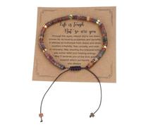 HDOYTXXM Bracelet polyvalent réglable en pierre contient un accessoire de cartes de bénédiction pour adultes tendance recherche expression bracelet bijoux mode, taille unique, comme décrit