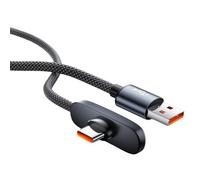 HDOYTXXM Câble d'alimentation de 100 W, connecteurs à angle droit pour une expérience de jeu confortable et une charge rapide, câble de charge tressé en forme de L