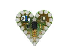 HDOYTXXM Carte de Circuit imprimé analogique éducative en Forme de cœur pour la Pratique de la théorie électronique, Partie d ' Effet respiratoire pour débutant, Projet électronique pour débutant