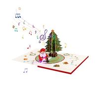 HDOYTXXM Carte de Noël musicale avec lumières LED - Pliable - Avec enveloppe - Invitation faite à la main - Carte postale - Lampe de vacances