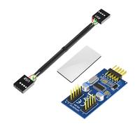 HDOYTXXM Carte mère USB 2.0 9 broches 1 à 2 centres d'extension Adaptateur répartiteur USB 2.0 pour femmes jusqu'à 2 câbles femelles