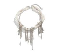 HDOYTXXM Chaîne vintage multicouche avec pendentif en forme de cœur et étoile - Chaîne élégante pour les fêtes et le quotidien, taille unique, Comme décrit, Comme décrit