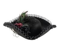 HDOYTXXM Chapeau de pirate congelé en dentelle - Accessoire de costume colonial avec équipement en dentelle pour les reconstitutions historiques et la durée du théâtre - Chapeau de costume de pirate