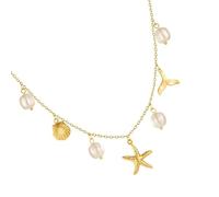 HDOYTXXM Coastal Inspire Collier de perles Pendentif en forme de coquille Bijoux pour une utilisation quotidienne ou des occasions spéciales Collier sur le thème de l'océan, taille unique, Comme