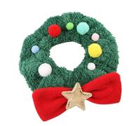 HDOYTXXM Collier avec nœud pour animal de compagnie - Collier pour animal de compagnie - Nœud étoile - Pompons - Collier de Noël pour chien - Bijoux pour le cou de votre animal de compagnie