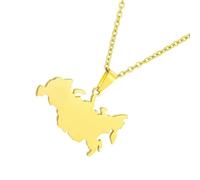 HDOYTXXM Collier chaîne en acier inoxydable robuste avec pendentif découpé d ' inspiration russe, bijoux, idées cadeaux, usage quotidien, collier en acier inoxydable à la mode