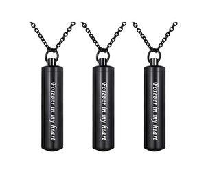 HDOYTXXM Collier d ' urne de crémation de Cylindre en Acier pour Cendres avec Gravure Pratique touchant des Bijoux commémoratifs Souvenirs Collier de Cendres pour Animal de Compagnie