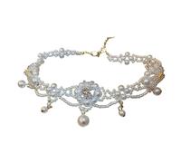 HDOYTXXM Collier de perles de culture de qualité supérieure - Hypoallergénique - Décoration de mariage, dîner, fête, bijoux, cadeau, collier de perles