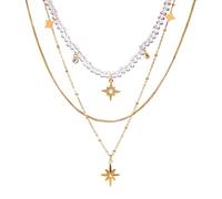 HDOYTXXM Collier en superposé avec chaîne réglable en acier inoxydable pour femmes et cadeaux pour occasions spéciales Collier superposé empilable avec breloque en diamants