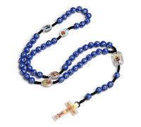 HDOYTXXM Collier unique en perles en plastique avec pendentif en forme de croix, chapelet catholique, pendentif crucifix fait à la main, tendance, élégant, religieux, Einheitsgröße, comme décrit