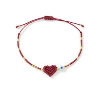 HDOYTXXM de chaîne de de Perles léger avec détail de cœur tissé à la Main méticuleux et Accessoire de Poignet Protecteur avec Symbole du Mauvais œil