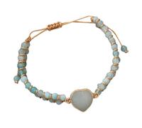 HDOYTXXM en Pierre de cœur tissé à la Main, Double Couche, Bijoux de Yoga pour Une consciente, équilibre énergétique, en Pierre de méditation tissé à la Main