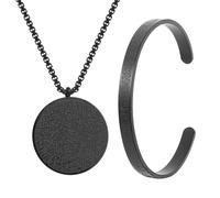 HDOYTXXM Ensemble collier et Ayatul Kursi en acier inoxydable, bijoux islamiques pour le cou et le poignet, de décoration pour les fidèles, bijoux religieux pour tous