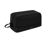 HDOYTXXM Étui à crayons de couleur solide Sac à double couche Grande capacité Sac à crayons Retour à l'école Fournitures pour filles Double couche Sac esthétique Boîtier Couleur unie, Noir