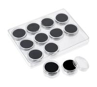 HDOYTXXM Étui de présentation rectangulaire blanc en acrylique avec 12 fentes rondes rembourrées en éponge pour pierres en vrac, bijoux de monnaie, exposition d'exposition, plateau d'affichage, taille