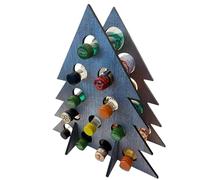 HDOYTXXM Festival Compte à rebours Présentoir de bouteille de vin de Noël Présentoir Étable en forme d'arbre en bois Support durable