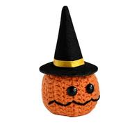 HDOYTXXM Jouet en forme de tête de citrouille en tricot de dessin animé avec cartes de motivation Halloween avec poupées à chapeau pour donner une décoration de collection