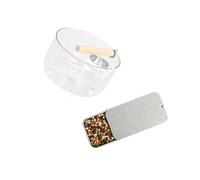 HDOYTXXM Kit d'élimination des déjections d'oiseaux pour perroquets, support d'entraînement, ne glisse pas de l'extérieur, bol en aluminium, accessoires montés en cage