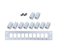 HDOYTXXM Le panneau Cat6 10 ports prend en charge le blindage arrière Cat6 pour câblage codé T568A/B pour câble réseau RJ45 Rack/Wall Mou