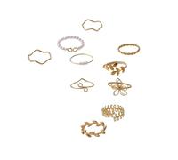 HDOYTXXM Lot de 10 bagues délicates en alliage à motif floral - Accessoires pour filles et vêtements de fête mature, comme décrit