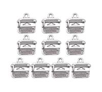 HDOYTXXM Lot de 10 pendentifs rétro pour machine à écrire - Accessoire de fabrication de bijoux élégant et distinctif pour les fans de littérature et les pendentifs rétro à la recherche de style