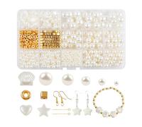 HDOYTXXM Lot de 1020 perles artificielles imitation différentes tailles pour adultes boucles d'oreilles, bracelets, colliers perles de fil pour bracelets