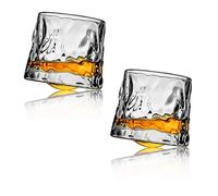 HDOYTXXM Lot de 2 verres à whisky inclinables Vin rotatif Cocktail Vin Doux Vin Pour Restaurant Verre