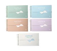 HDOYTXXM Lot de 5 cahiers d'exercices de mots adaptés aux voyages avec plan de rangement curé et reliure plate pour apprendre les mots au format de poche