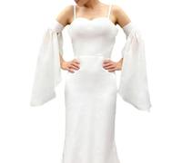 HDOYTXXM Manches de mariée blanches Équipées Son design de manches épiscopales Couplage parfait avec différentes robes Couverture légère en mousseline de soie, Blanc., taille unique