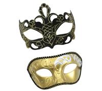 HDOYTXXM Masque de mascarade pour couple marié - Yeux à paillettes - Demi-visage - Costume pour hommes - Halloween - Couples de mariage - Fête à thème