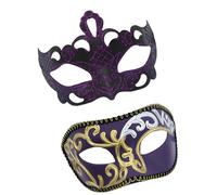 HDOYTXXM Masque de mascarade pour couple marié - Yeux à paillettes - Demi-visage - Costume pour hommes - Halloween - Couples de mariage - Fête à thème