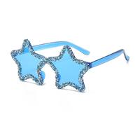 HDOYTXXM Nouveauté Cadre scintillant pour spectacles et tenue quotidienne Costume de mode années 2000 Accessoires de mode Star Forme Plage Lunettes de soleil Tendance Vacances