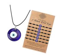 HDOYTXXM Parure de bijoux convertible œil de diable avec pendentif œil bleu turc, cordon tressé, polyvalent, protection unisexe, breloque turque, Einheitsgröße, comme décrit, Comme décrit