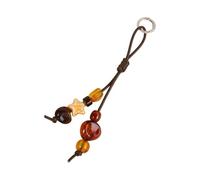 HDOYTXXM Porte-clés léger, fait à la main, décoré de perles, accessoire de câble de téléphone, pendentif de sac tendance pour voyage, bureau, porte-clés en résine légère, Étoile à cinq pointes, taille