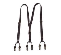 HDOYTXXM Style vintage Bretelles pour hommes 2 cm de large 6 clips Ceinture non glissante Une sangle réglable pour jeans Promoses Ne glisse pas Bretelles pour hommes, Couleur café., taille unique