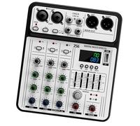 HDOYTXXM Table de mixage avec boîtier en métal, mixeur de son, 4 canaux d'entrée, prend en charge les microphones d'instrument pour les événements sur scène et les studios à domicile. Utilisez un