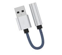 HDOYTXXM USB vers 3, prise jack 5 mm, carte son résistante à l'usure pour smartphone, musique, écouteurs, câble stéréo, adaptateur USB