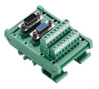 HDP15-MG6 Adaptateur VGA Bornier Bloc de Bornes pour Rail Huté Plaqué Or Grille 5,0 mm