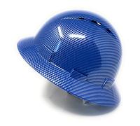 HDPE Hydro Dipped Full Brim Hard Hat with Fas-Trac Suspension (Bleu & Argent)