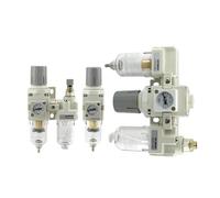 HDPHCRIUN Compresseur d'air pneumatique, séparateur Huile-Eau en Deux pièces, AC2010, processeur de Source, Pompe à air, Filtre, vanne régulation Pression gaz, 1(AC2000-02)