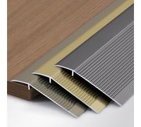 HDPQNHWA Barre De Seuil, Barre De Seuil Multiniveau, 10cm Large Bande Transition Sol, Seuil De Porte Aluminium pour Joindre Les Interstices du Sol, Barre De Seuil Rattrapage De Niveau-Gold||L 0.9m