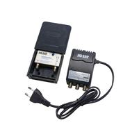 HDSAT Kit Preamplificateur de Mat 5G TNT UHF + Alim 12V 2 Sorties - Gain 38dB Réglable - Amplificateur Antenne TV TNT Rateau
