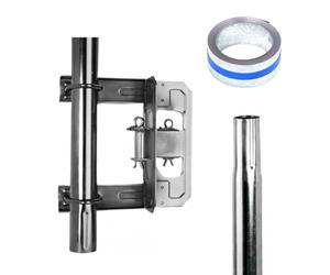 HDSAT Pack Feuillard Galvanisé 5m + Mât 1m50 diamètre 50mm + Cerclage Simple