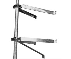 HDSAT Paire D'ETRIERS Fixation Murale en U pour MÂT DÉPORT 50 CM Mat antenne TNT Parabole